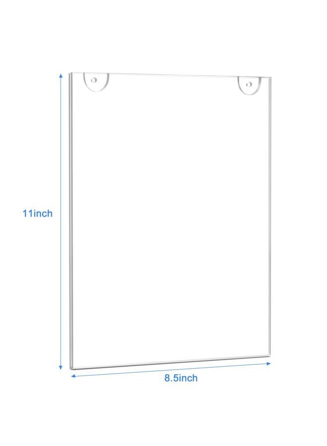 Ludery Acrylic Sign Holder 8.5 x 11 Vertical, Wall Mount Document Holder, Clear Plastic Picture Frame with Tape Adhesive and Screws for Office, Home, Store, Restaurant - 6 Pack - Image 2