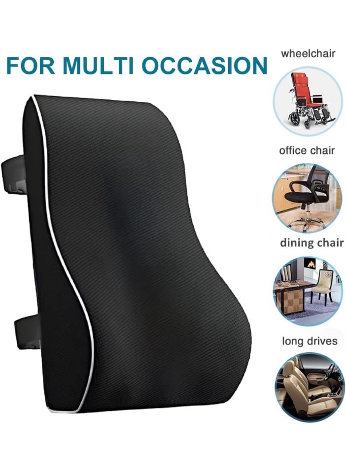 وسادة دعم الظهر الأيرغونومية - وسادة الظهر من قطن الذاكرة لكرسي المكتب، كرسي السيارة والاستخدام المنزلي | تخفف آلام الظهر للسائقين، موظفي المكتب والنساء الحوامل - Image 5