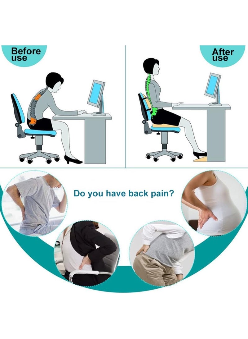 وسادة دعم الظهر الأيرغونومية - وسادة الظهر من قطن الذاكرة لكرسي المكتب، كرسي السيارة والاستخدام المنزلي | تخفف آلام الظهر للسائقين، موظفي المكتب والنساء الحوامل - Image 4
