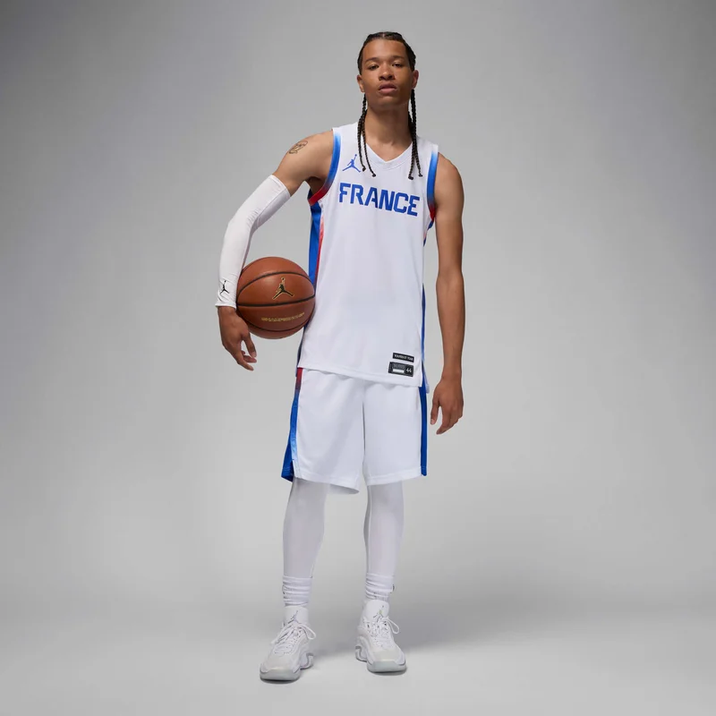 Jordan White Men's France Limited Dri-FIT Home Replica Basketball Jersey for Men | Best Price UAE