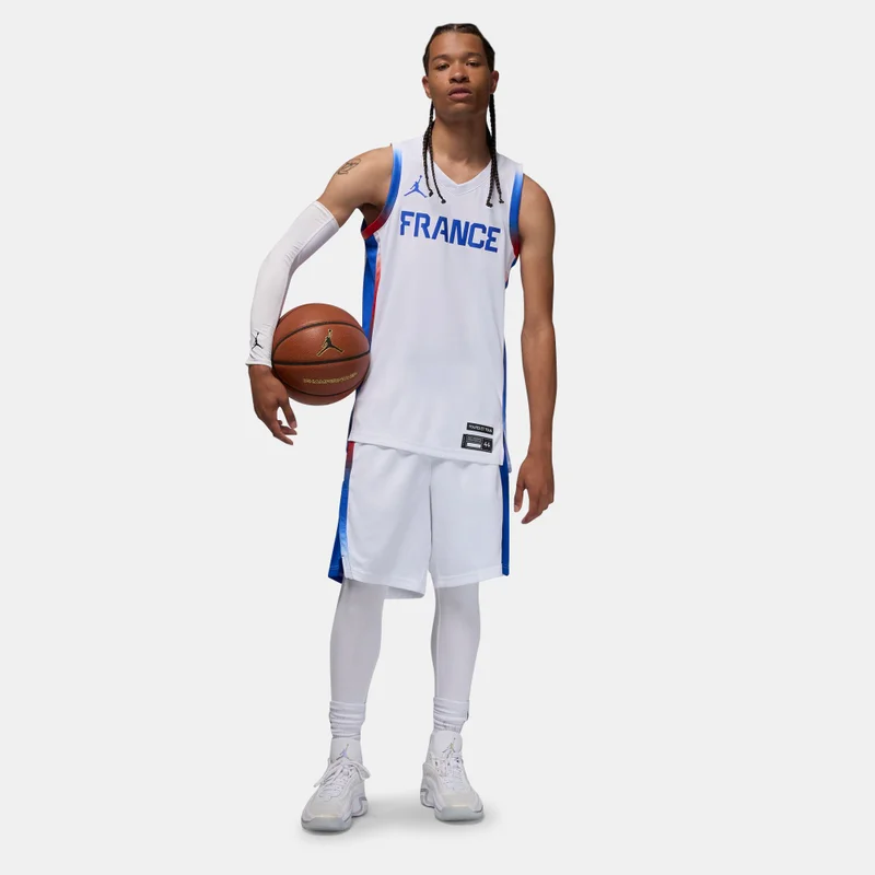 Jordan White Men's France Limited Dri-FIT Home Replica Basketball Jersey for Men | Best Price UAE