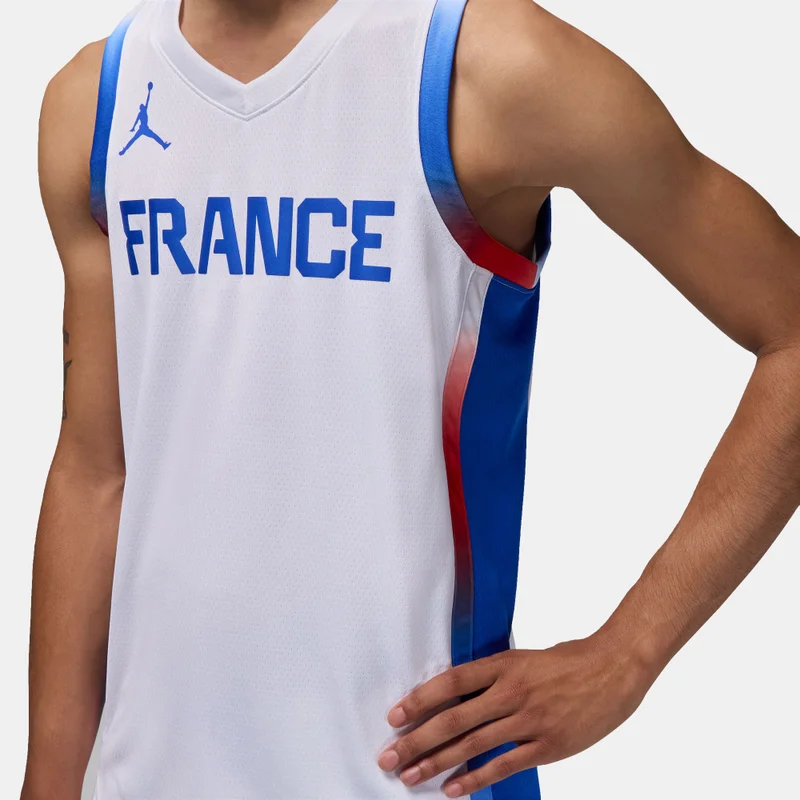 Jordan White Men's France Limited Dri-FIT Home Replica Basketball Jersey for Men | Best Price UAE