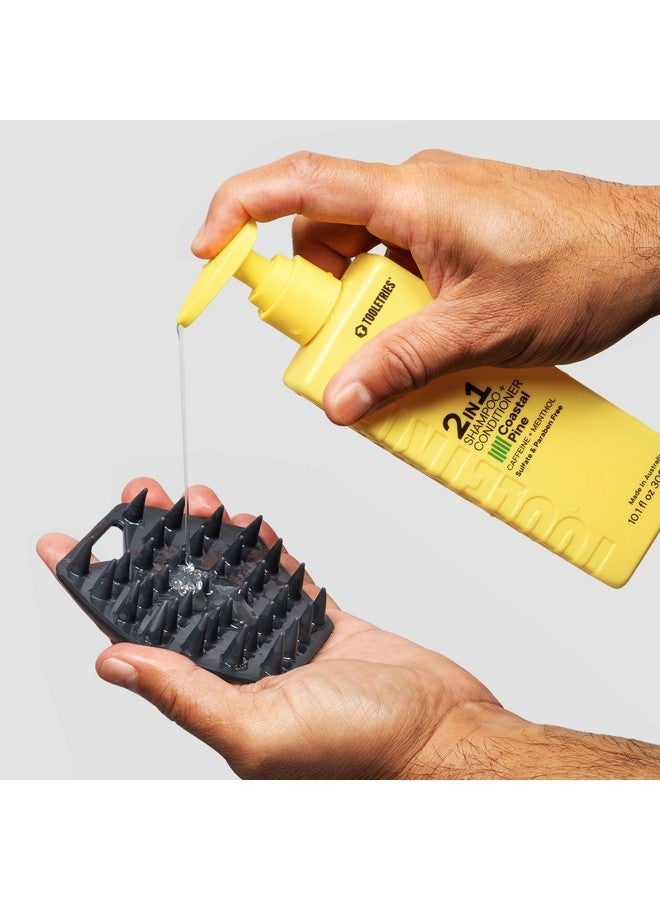 توليتريز شامبو وبلسم 2 في 1 للرجال من تولتريز كوستال باين - غسول شعر برائحة الصنوبر مع المنثول والكافيين لتعزيز نمو الشعر، خالٍ من الكبريتات والبارابين - 300 مل / 10.1 أونصة - Image 5