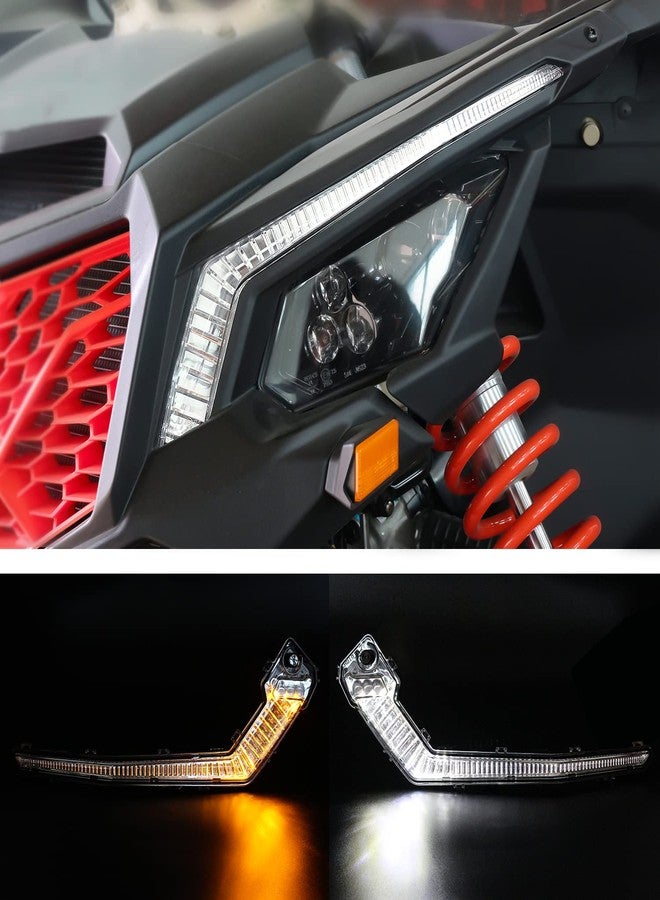CPOWACE مجموعة مصابيح إشارة الانعطاف الأمامية LED X3 من CPOWACE متوافقة مع Can-Am Maverick X3 XDS XRS Max Turbo R 2017-2025، بديل للرقمين 710004994 و710004995 - Image 2