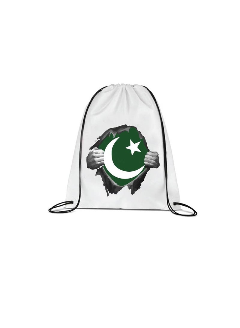 مجموعة مشجعي رياضة الكريكيت الباكستانية - عبوة مكونة من 3 قطع - قبعة مطرزة وحقيبة برباط وعلم يدوي - مثالية للمباريات والمناسبات والاستخدام اليومي - مثالية لعشاق الرياضة - Image 3