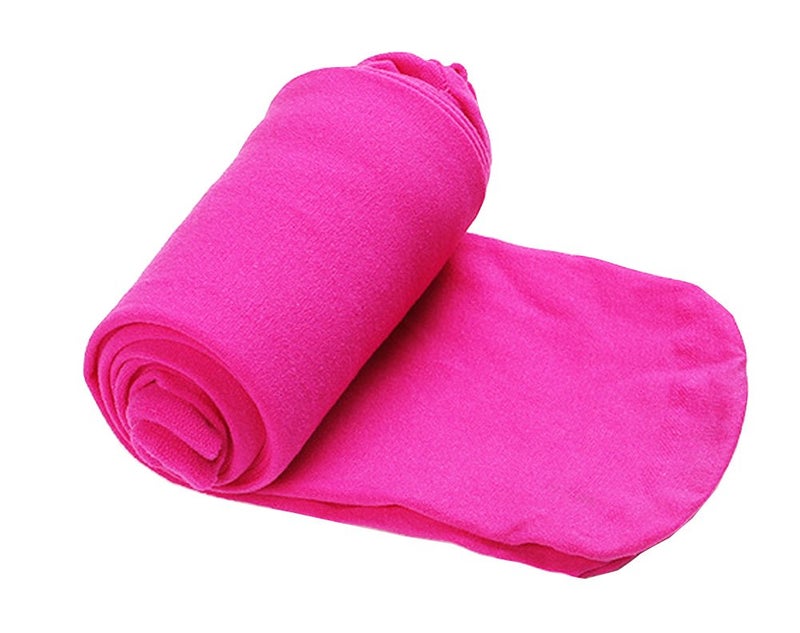 CHUNG Girls Light Weight High Stretchy Footed Legging Lights Students Ballet Bottom, Bright Pink, 2-3Y - Image 2