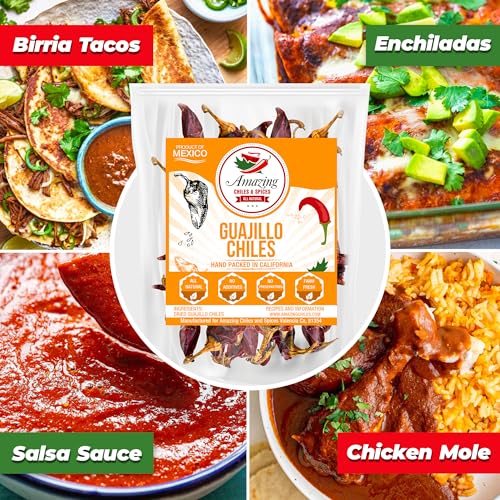 Amazing Chiles & Spices Guajillo Chiles Peppers Dried Whole 4 oz  Natural and Premium Great For Mexican Recipes Like Mole Tamales Salsa Meats Mild to Medium Heat Complex Fruity Flavor Resealable Bag - Image 5