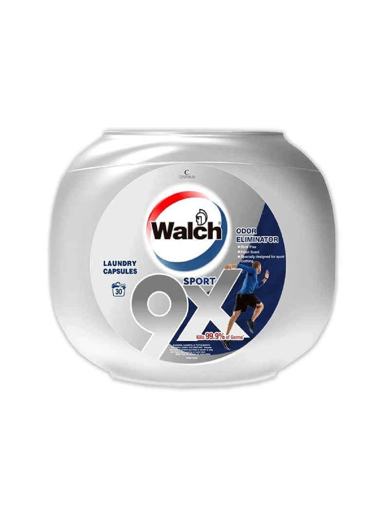 Walch Antibacterial Sport Laundry Detergent Capsules 30 Pods