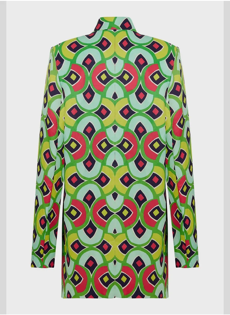 Nocturne Printed Button Down Jacket