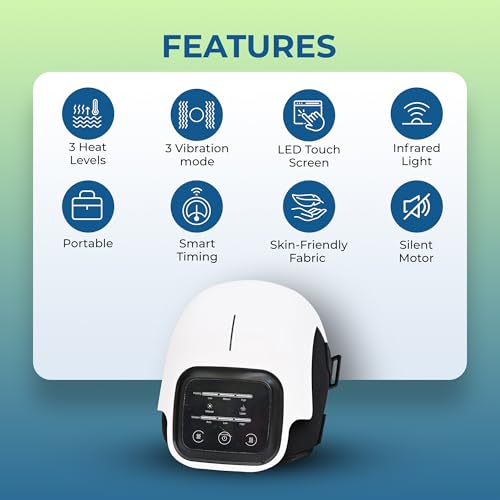 Q DEVICES Smart Knee Massager with Heat & Vibration – Red Light Therapy for Arthritis, Joint Pain & Swelling – 3 Modes LED Touch Screen Portable Knee Heating Pad – Rechargeable – 1 Year Warranty - Image 2
