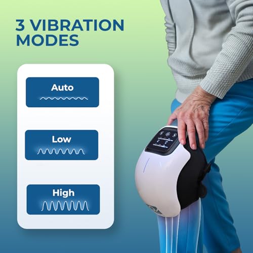 Q DEVICES Smart Knee Massager with Heat & Vibration – Red Light Therapy for Arthritis, Joint Pain & Swelling – 3 Modes LED Touch Screen Portable Knee Heating Pad – Rechargeable – 1 Year Warranty - Image 3