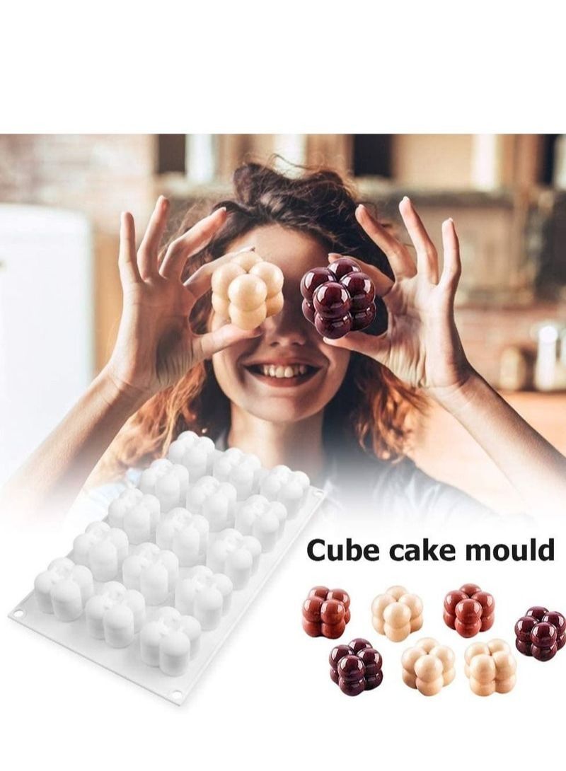 NIBEMINENT 15-Cube Silicone Mold Baking Chocolate Cake 3D Handmade Candles - Image 2