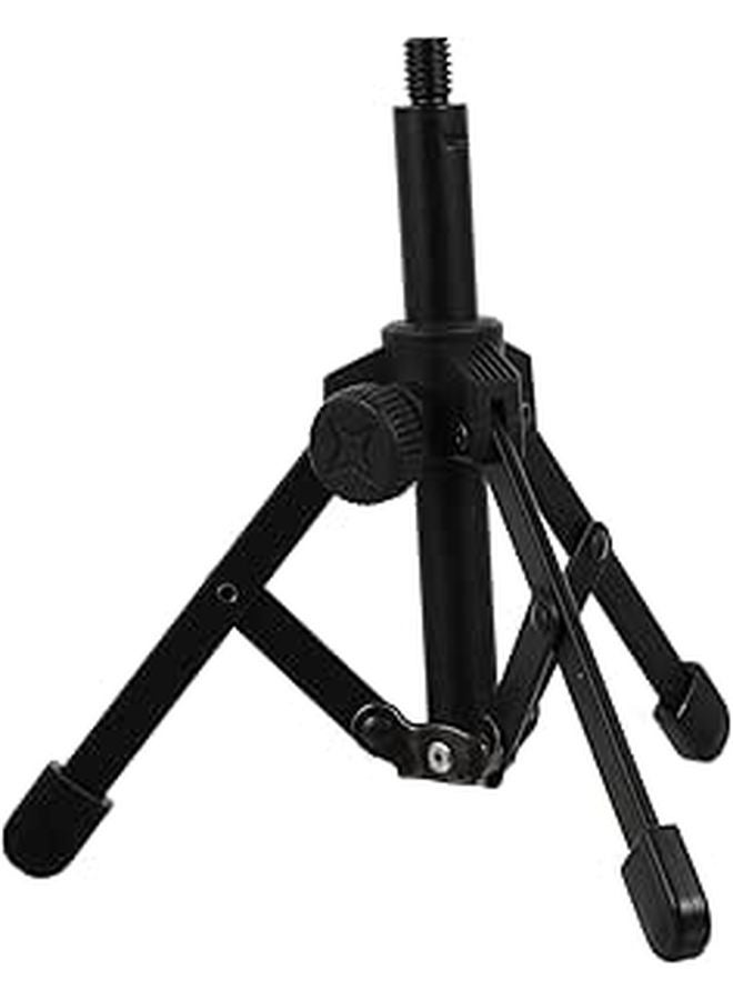Black Foldable Microphone Tripod Stand Desktop Bracket Strong Support for Broadcast - Image 1