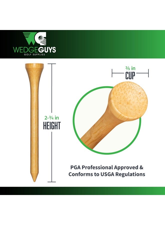 ويدج جايز أوتاد جولف من الخيزران من Wedge Guys مقاس 1-1/2 و2-3/4 و3-1/4 بوصة | 100، 250، 500 أو 1000 قطعة | علامة كرة مجانية - أوتاد جولف أقوى من الخشب، قابلة للتحلل البيولوجي وأقل احتكاكًا | حقيبة كبيرة من أوتاد الجولف المعتمدة من PGA Professional - Image 3