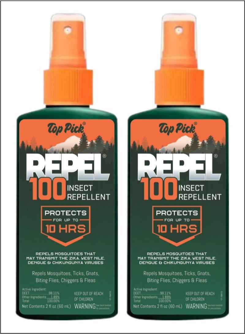 Top Pick Advanced 10-Hour Insect Repellent Protection from 100 Types of Insects (Pack of 2)