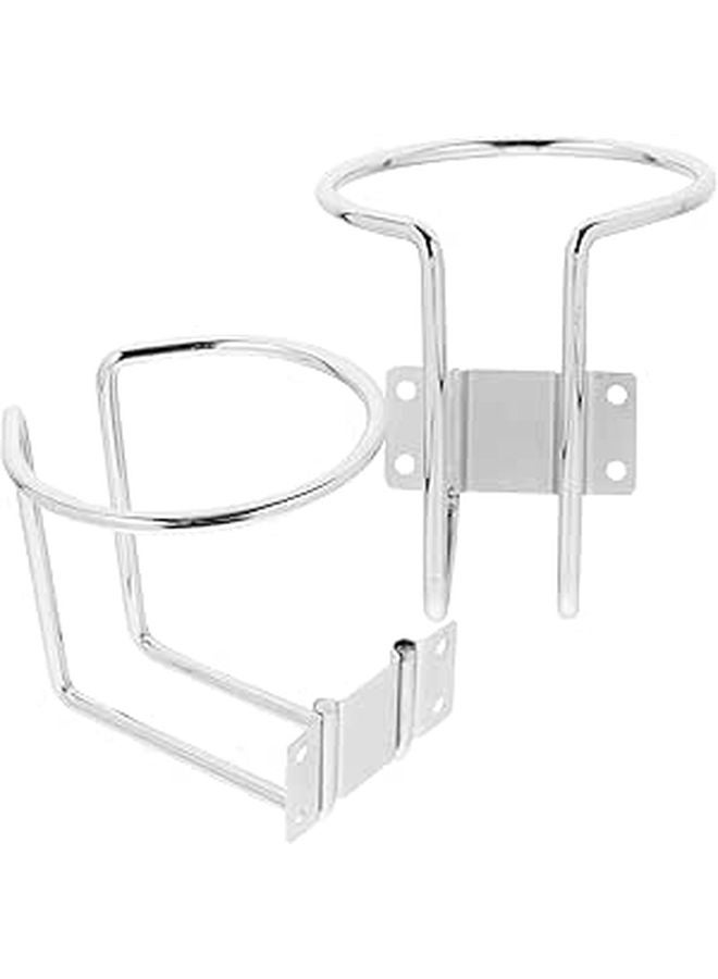 2 Pack Silver Metal Universal Cup Holder For Car Boat RV Trailer - Image 1