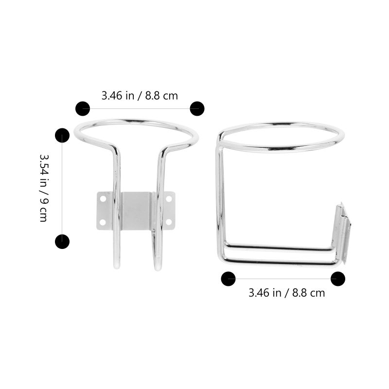 2 Pack Silver Metal Universal Cup Holder For Car Boat RV Trailer - Image 3