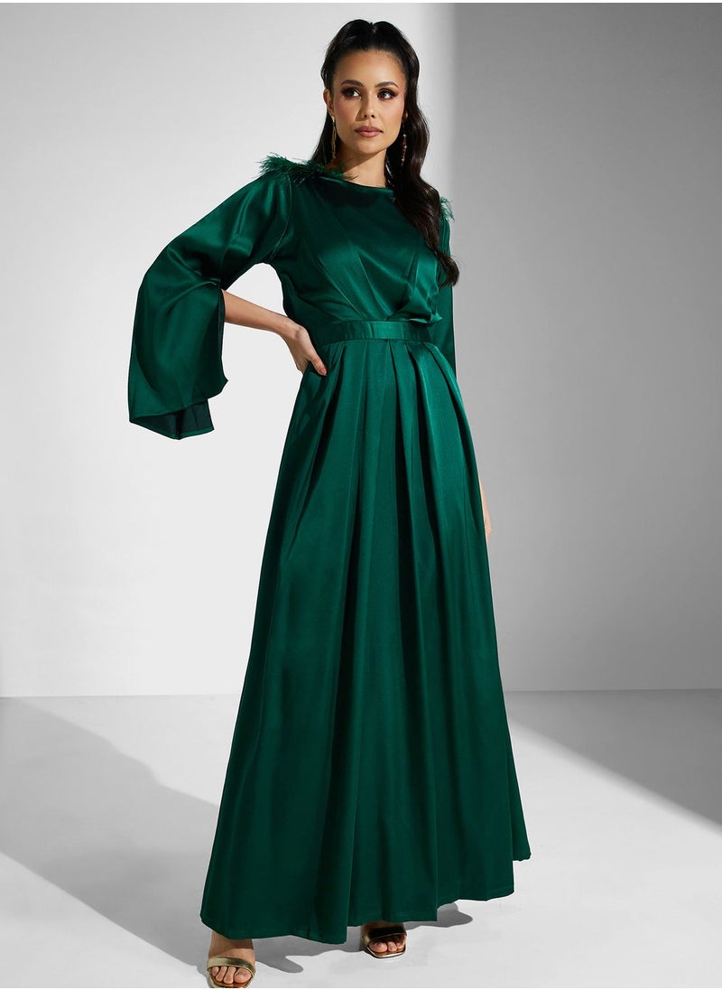 Golden Apple - Fur Shoulder Detail Dress - Image 1