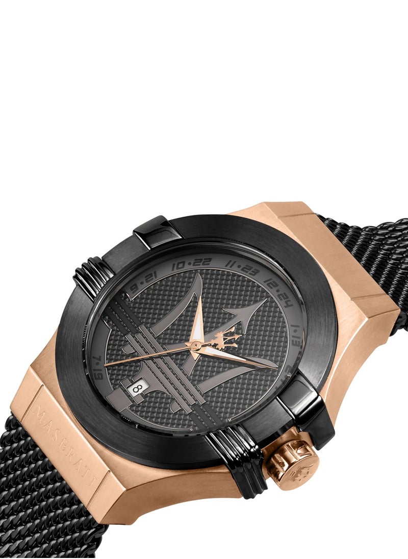 Maserati Potenza Men Black Dial Stainless Steel Mesh Watch R8853108010 - 42mm  - Image 5