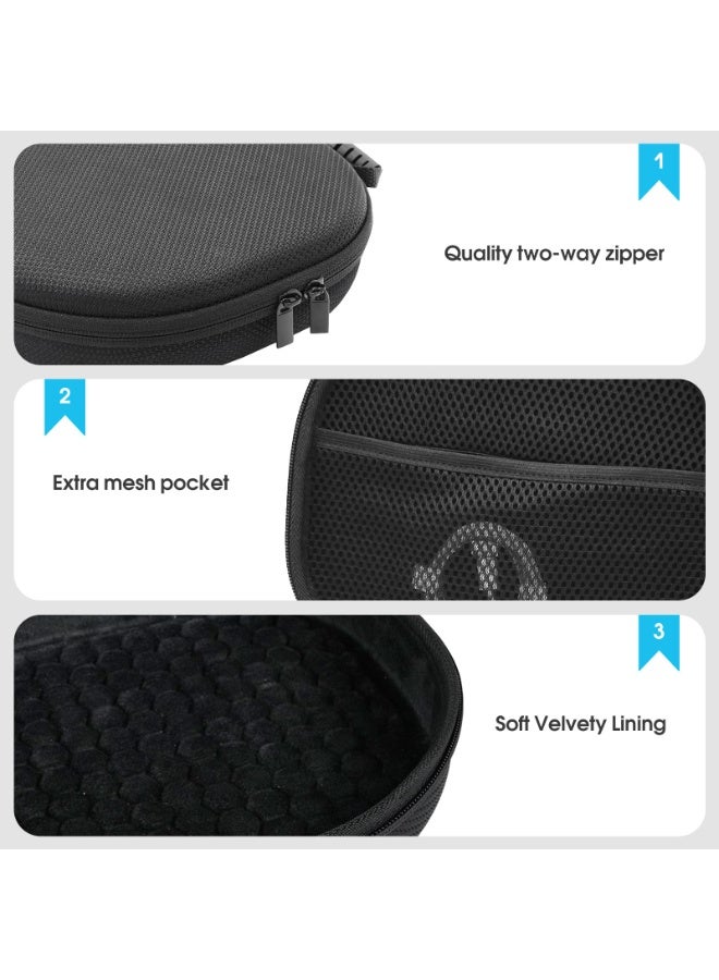 Hard Case for New AirPods Max, Travel Carrying Headphone Case with Silicone Earpad Cover & Mesh Pocket, AirPods Max Protective Portable Storage Bag -Black - Image 3