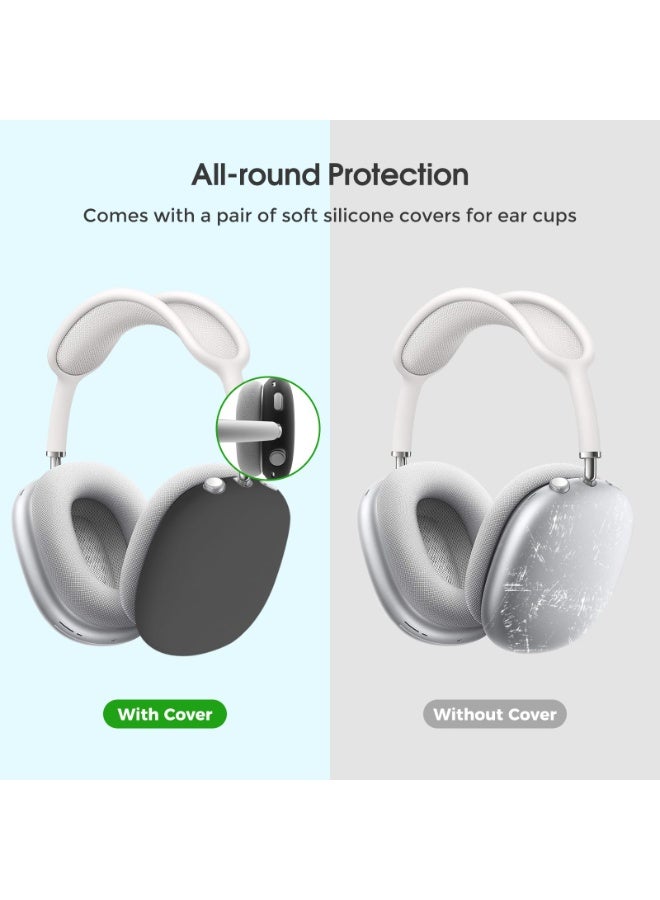 Hard Case for New AirPods Max, Travel Carrying Headphone Case with Silicone Earpad Cover & Mesh Pocket, AirPods Max Protective Portable Storage Bag -Black - Image 2