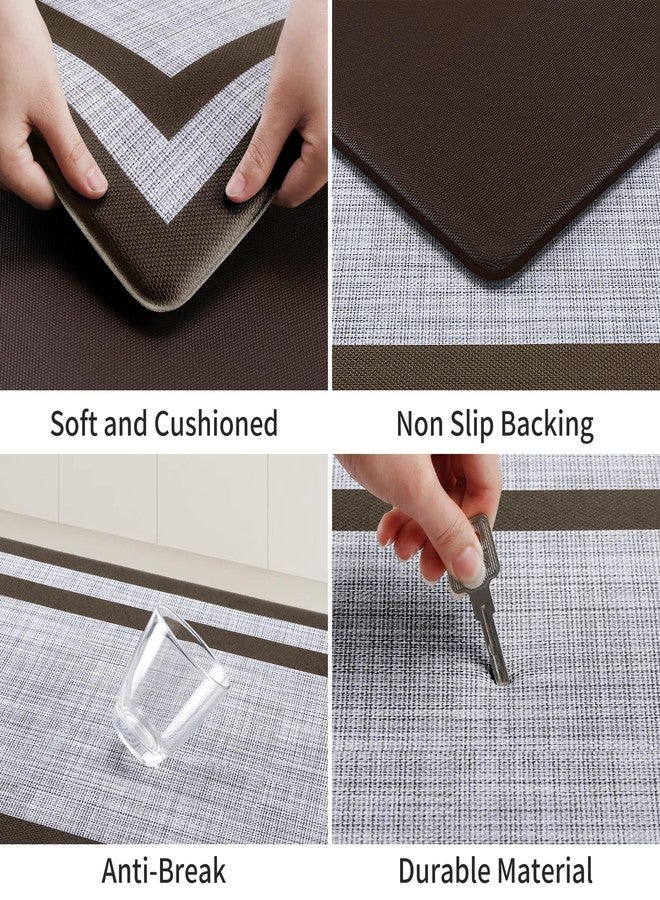 Mattitude Kitchen Mats Set of 2 Cushioned Rugs Anti-Fatigue Mats for Kitchen Floor,Waterproof Non-Slip Mats and Rugs Set for Office,Floor,Laundry 17.3"×29"+17.3"×59",Chocolate - Image 5