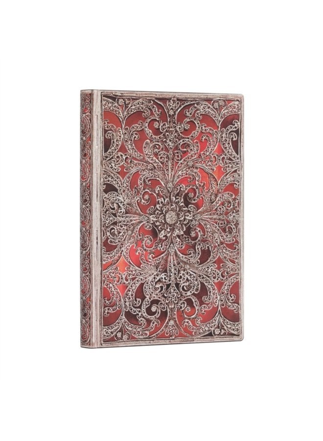 Garnet Silver Filigree Collection Midi Unlined Softcover Flexi Journal - Paperback