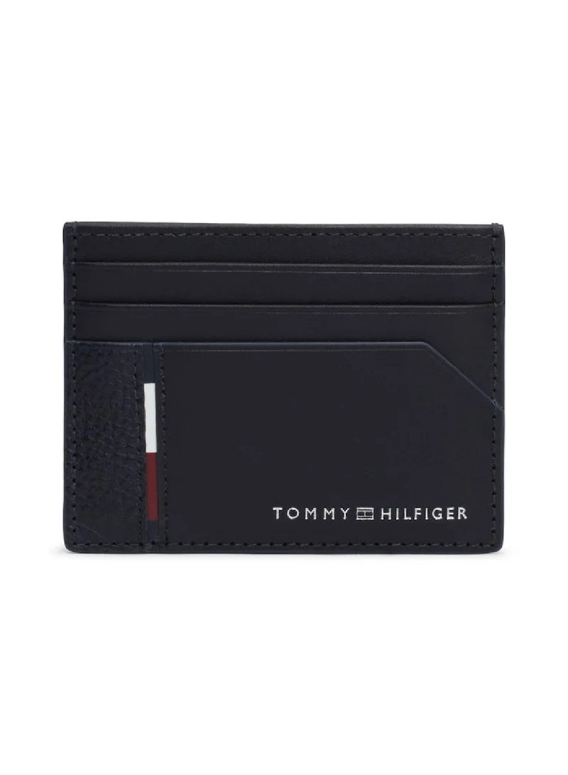 TOMMY HILFIGER Men's Casual Leather Credit Card Holder, Blue - Leather