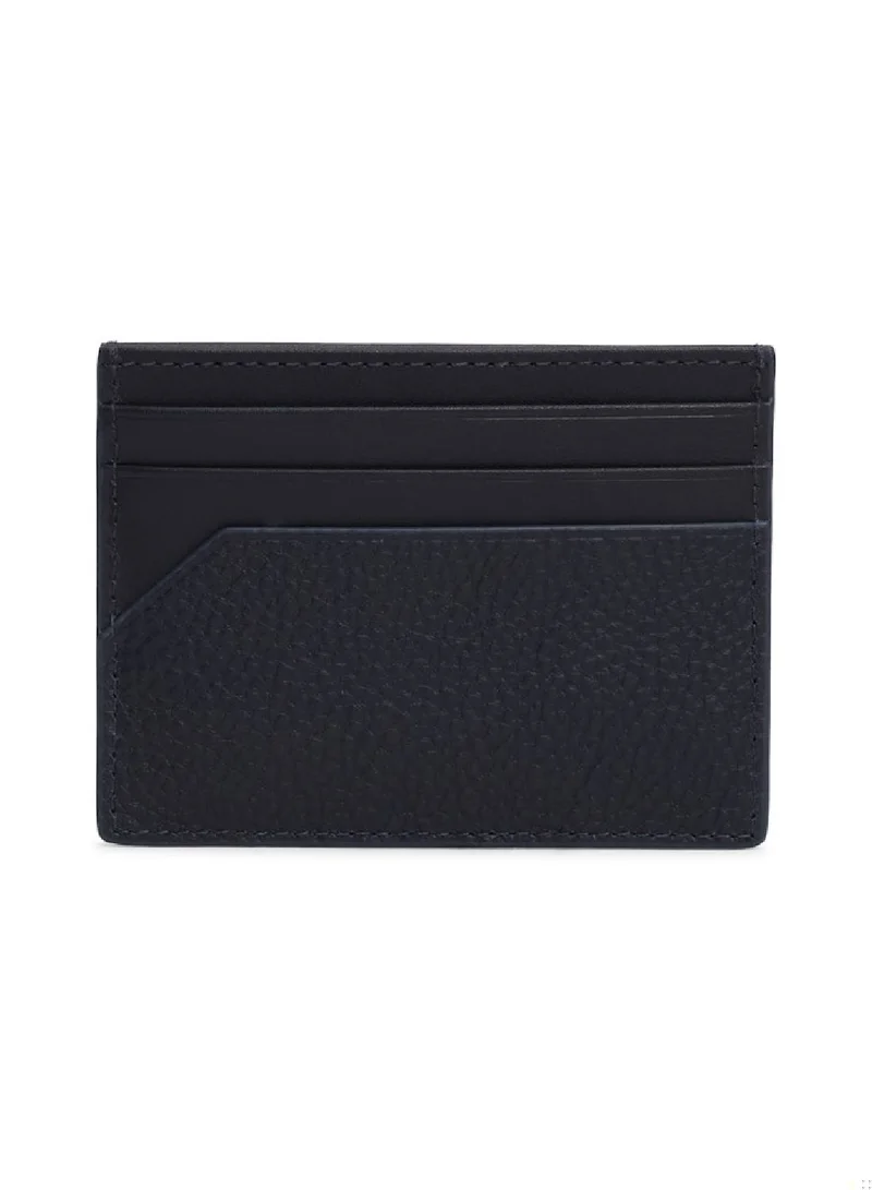 TOMMY HILFIGER Men's Casual Leather Credit Card Holder, Blue - Leather