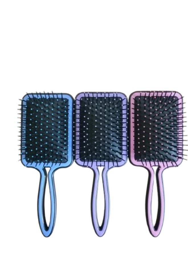 فرشاة شعر مستطيلة بشعيرات بلاستيكية مضادة للكهرباء الساكنة - تصفيف سهل وخالٍ من التشابك. - Image 1