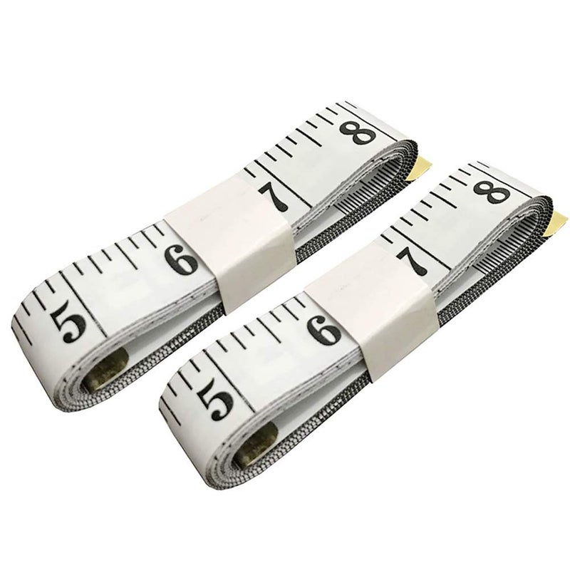 SumVibe 79 Inches200cm Soft Tape MeasurePocket Measuring Tape for Body Sewing Tailor Cloth MeasurementWhite 2Pack