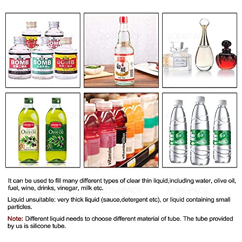 ZONEPACK Liquid Filling Machine Automatic Bottle Filler Digital Control Pump Numerical Drinks Water Milk 5ml to 3500ml GFK160 (Machine) - Image 5