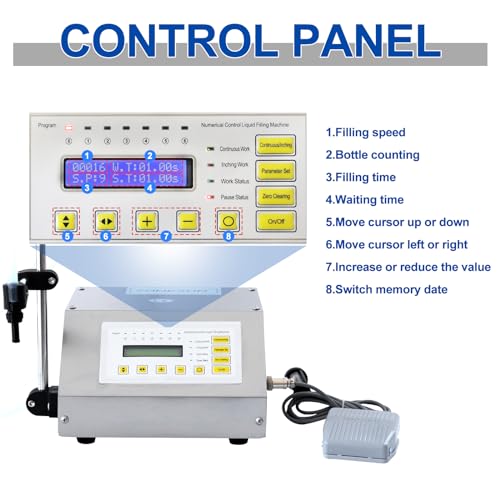 ZONEPACK Liquid Filling Machine Automatic Bottle Filler Digital Control Pump Numerical Drinks Water Milk 5ml to 3500ml GFK160 (Machine) - Image 2