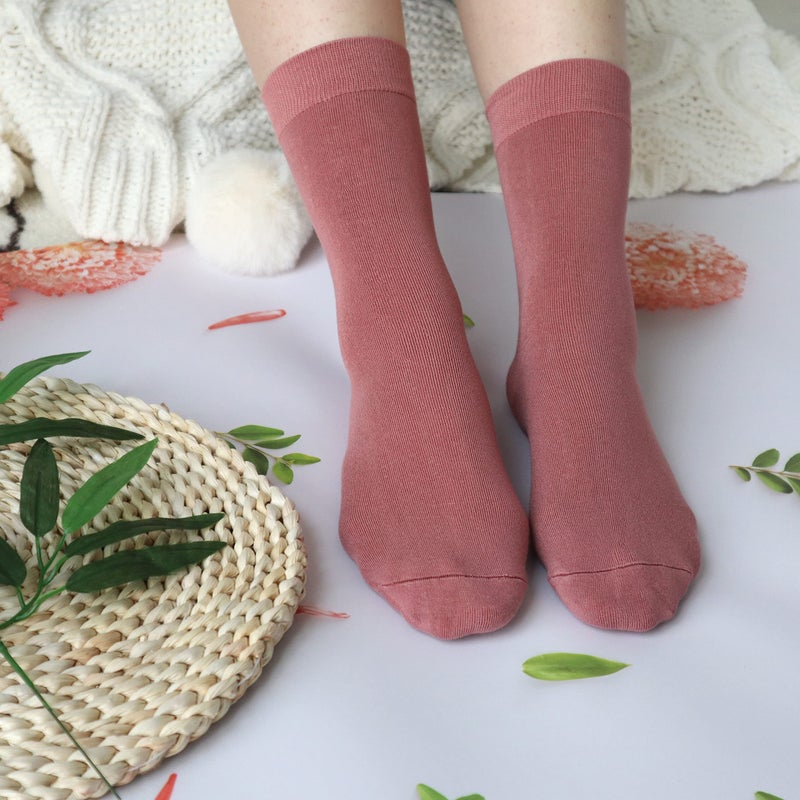 SERISIMPLE Women's Soft Thin Viscose Bamboo Crew Socks, Fit Stretchy Casual, Business, Dress Calf Sock 5 Pairs (US, Alpha, Medium, Regular, Regular, Assorted1) - Image 3