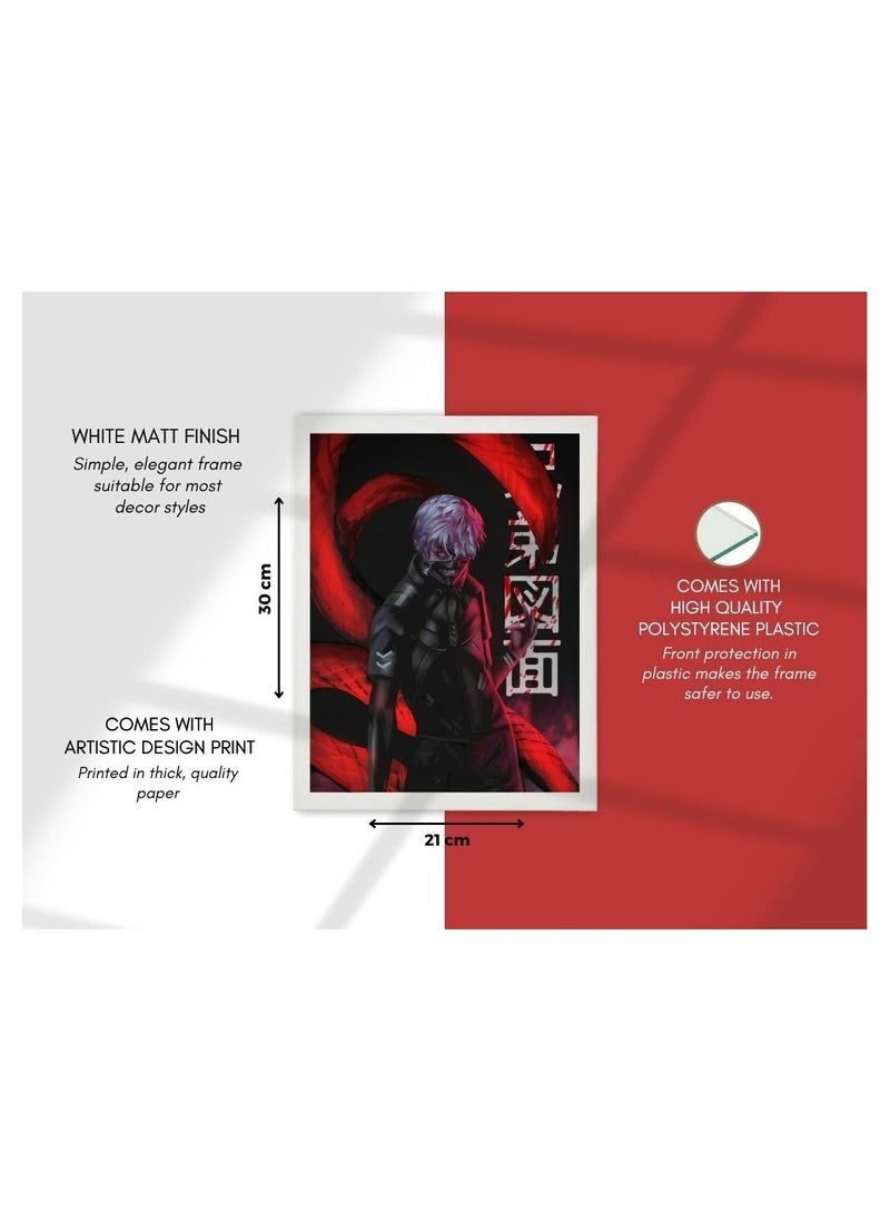 MEC - Digital Wall Art Poster Frame Tokyo Ghoul Ken Kaneki 21X30 cm - Image 1
