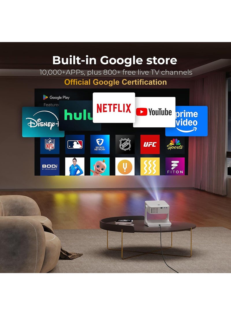 Mi VAZA [Official Google TV] HD LCD Projector - Support Netflix, YouTube, Disney+, Prime Video - Support 4K, 8K - 400ANSI Lumen - Autofocus - Movie Projector with 5G Wifi and Bluetooth - Mobile Home Theater - Compatible with Android/iOS/Windows/TV Stick/HDMI/USB/Game Controller  - Image 2