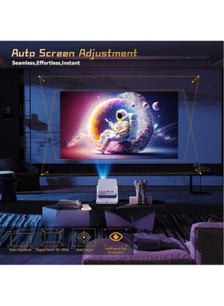 [Official Google TV] Full HD LCD Projector - Support Install beIN SPORTS APP and Watch the World Cup - Support Netflix, YouTube, Disney+, Prime Video - Support 4K, 8K - 400ANSI Lumen - Autofocus - Movie Projector with 5G Wifi and Bluetooth - Mobile Home Theater - Compatible with Android/iOS/Windows/TV Stick/HDMI/USB/Game Controller - view 4