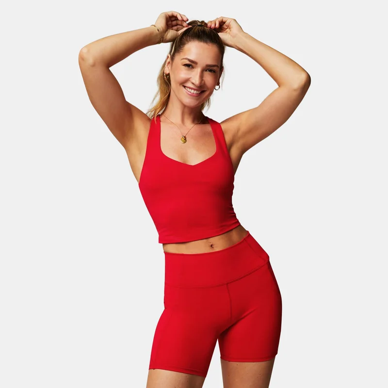 Fabletics Women's Anywhere Cropped Built-In Bra Training Tank Top