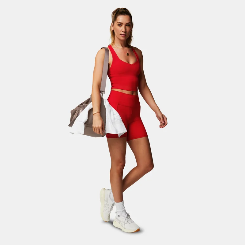 Fabletics Red Women's Anywhere Cropped Built-In Bra Training Tank Top for Women | Best Price UAE
