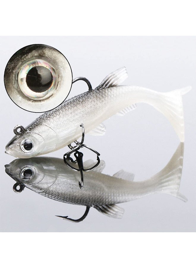 سانموجيد 6 عبوات طعوم بيونيك لينة، طعوم باس للمياه المالحة وطعوم المياه العذبة مع خطافات فائقة الحدة - Image 5