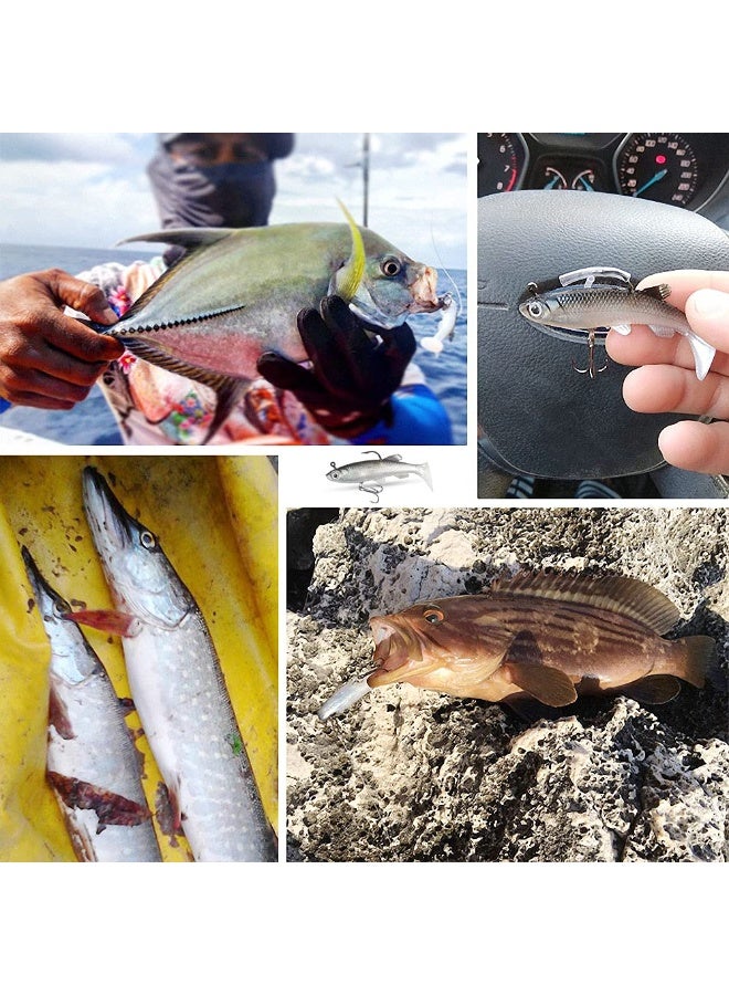 سانموجيد 6 عبوات طعوم بيونيك لينة، طعوم باس للمياه المالحة وطعوم المياه العذبة مع خطافات فائقة الحدة - Image 4