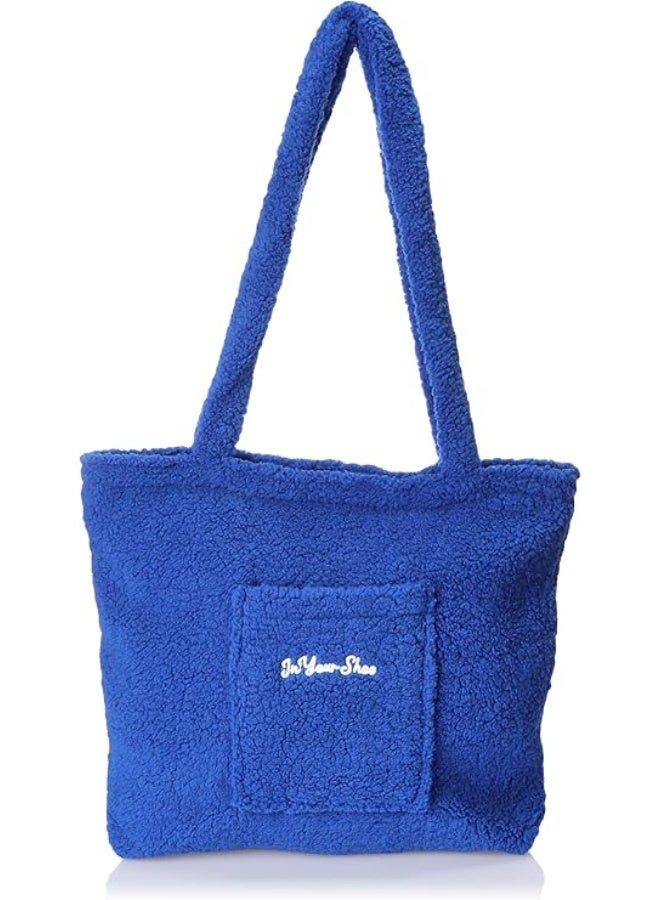 In Your Shoe Blue Fleece Tote Bag - Image 1