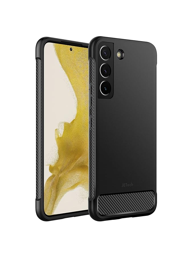 جي تيك حافظة رفيعة لهاتف سامسونج جالاكسي S22 5G مقاس 6.1 بوصة، غطاء هاتف رفيع ممتص للصدمات وتصميم من ألياف الكربون باللون الأسود - Image 1