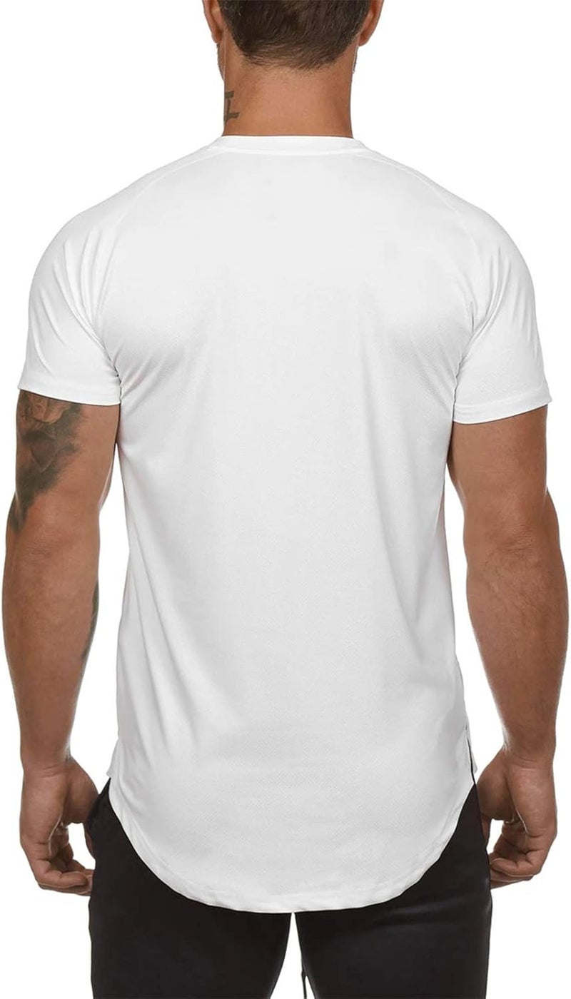 TEZO Mens Gym Workout Slim Fit Short Sleeve T-Shirt Cotton Performance Athletic Shirts Running Fitness Tee - Image 3