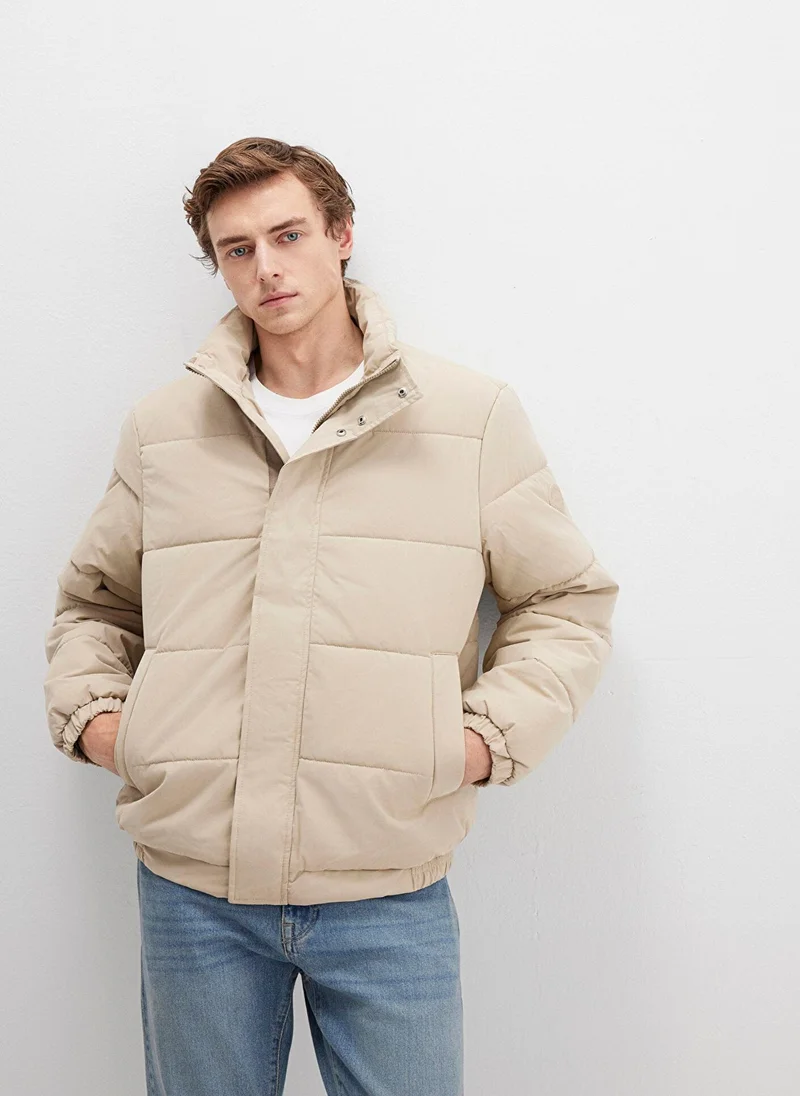 مافي High Collar Beige Jacket