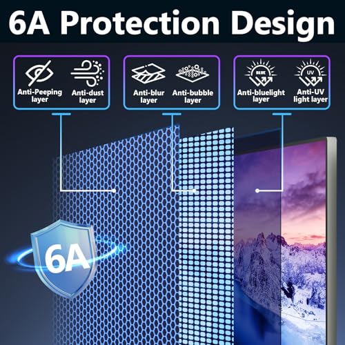 JEEETINTX Magnetic Computer Privacy Screen Filter 24 Inch for Frameless Monitor Thin Bezel 16:9 Widescreen, Hanging Removable Anti Glare Blue Light Privacy Shield Protector Eye Protection - Image 4