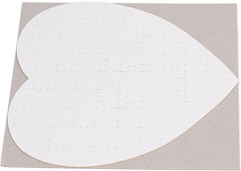 Heart Shaped DIY Sublimation Puzzle Craft Kit 75Pcs 19x19cm White For Personalized Gifts - Image 3