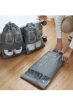 Excefore Travel Shoe Bag, Non-Woven Storage Dustproof with Rope for Men and Women Large Shoes Pouch Packing Organizers, Black 10 PCS,Grey  - Image 4