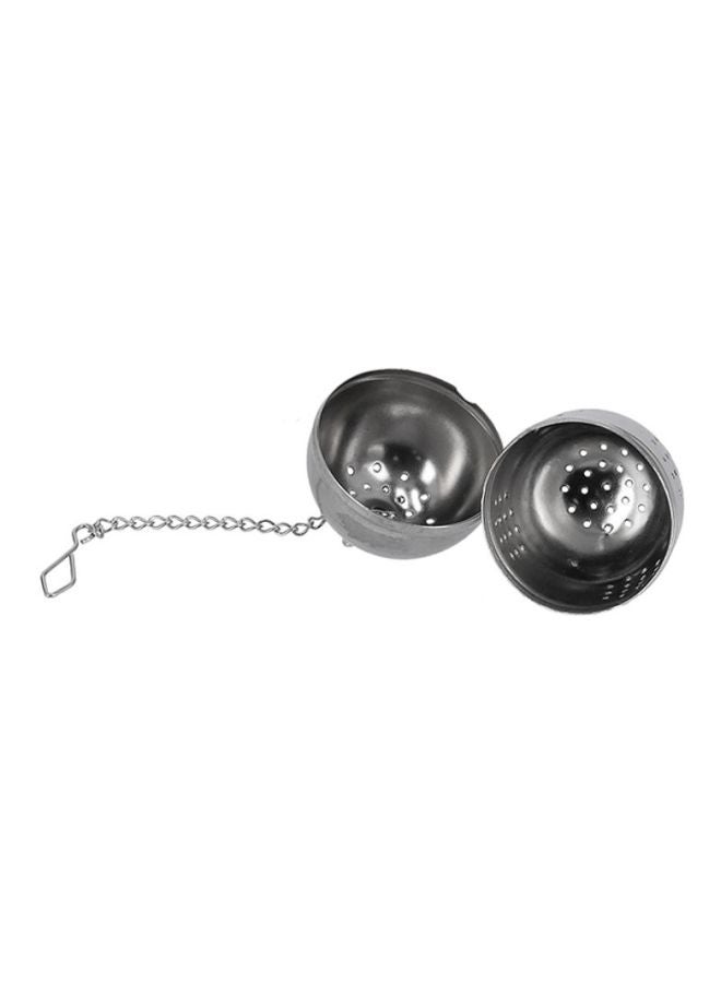Royalford Stainless Steel Tea Strainer With Chain Silver 5.4x4cm - Image 2