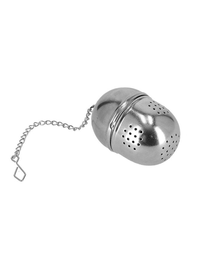 Royalford Stainless Steel Tea Strainer With Chain Silver 5.4x4cm - Image 3